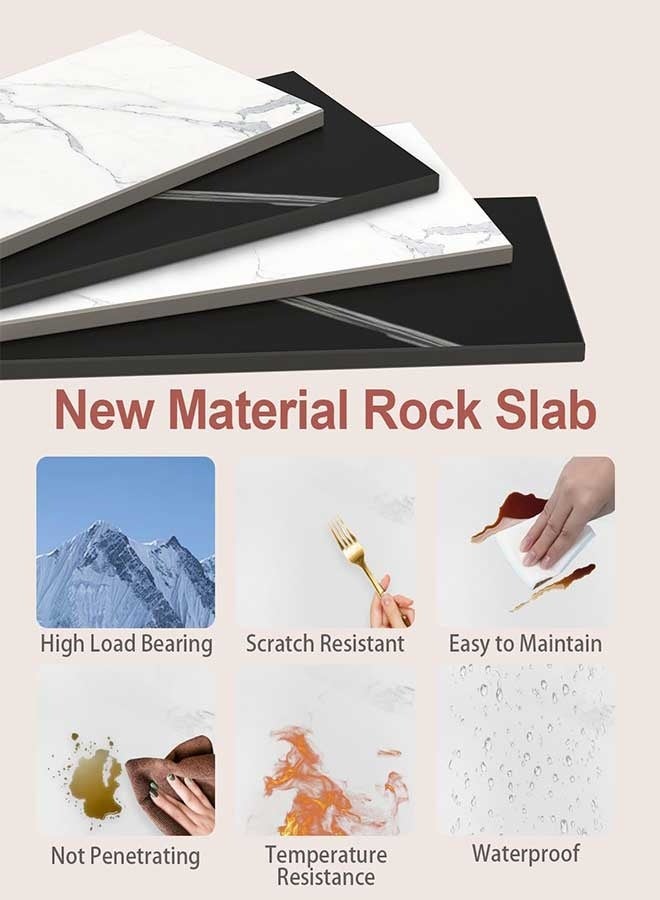 رَوَائِد حامل معاطف قائم بذاته على شكل حرف T، حامل ملابس عصري بقاعدة من لوح حجري، شجرة معاطف معدنية ثقيلة التحمّل مناسبة للبوتيكات والممرات ومداخل المنازل، بارتفاع 66.9 بوصة. - Image 5